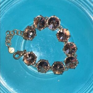 Stella & Dot Champagne Pink Rivoli Gold Bracelet